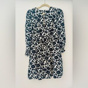 Floral Black and White Dress